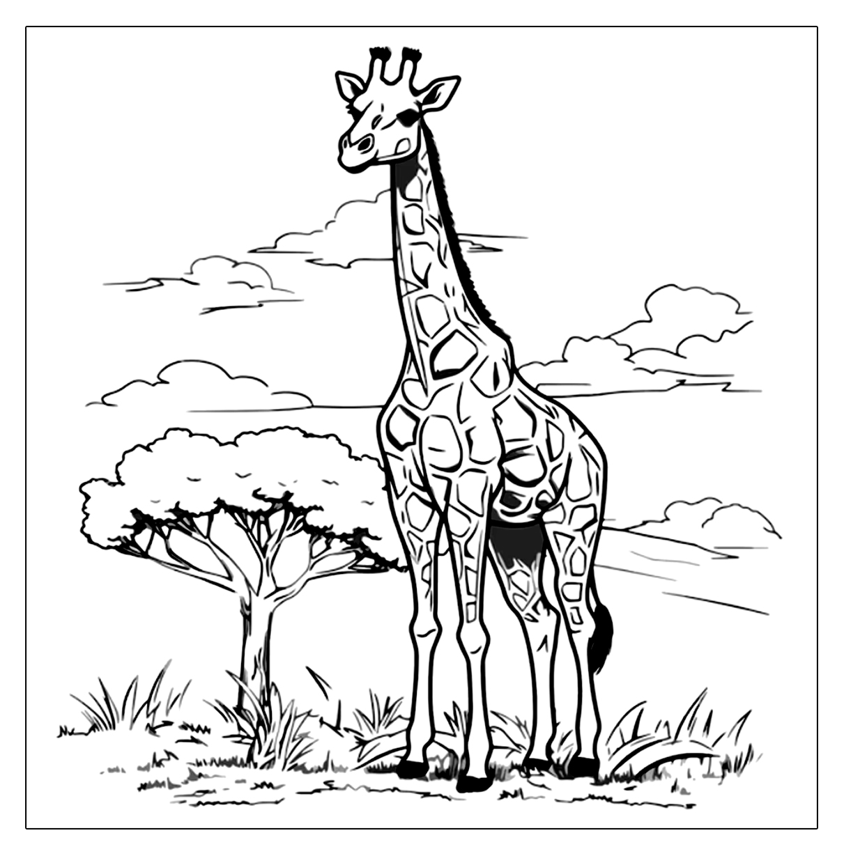 Ausmalbilder Giraffen. Die 20 besten Malvorlagen für Giraffen ...